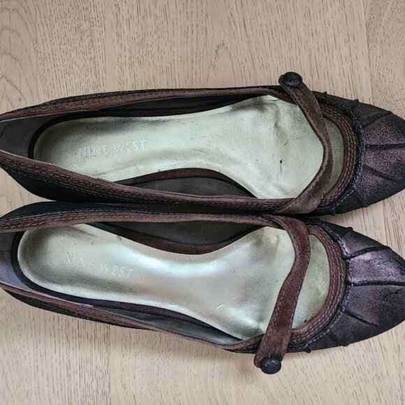 Nine West size 7 rounded toe kitten heels - Picture 5 of 11